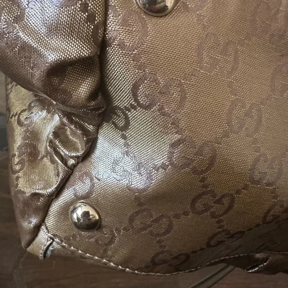 💎AUTHENTIC Gucci GG Crystal Coated Canvas Abbey D-Ring hobo Shoulder Bag 💎 - Picture 14 of 16